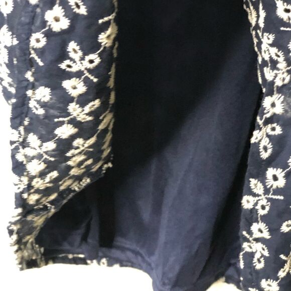 Gianni Bini Navy Blue Lined Eyelet Dress Small - Picture 9 of 14